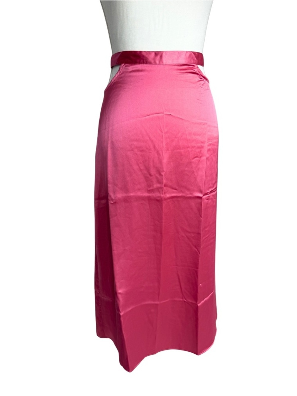 NWT WeWoreWhat Vibrant Cut Out Hot Pink Midi Skirt | Large